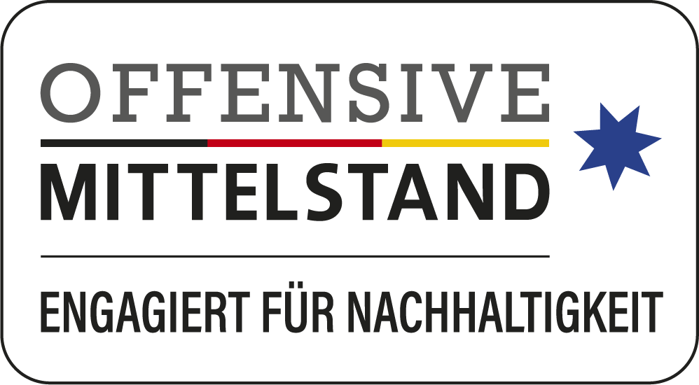 „OM-Zeichen Engagiert für Nachhaltigkeit“-Logo „OM-Zeichen Engagiert für Nachhaltigkeit“-Logo